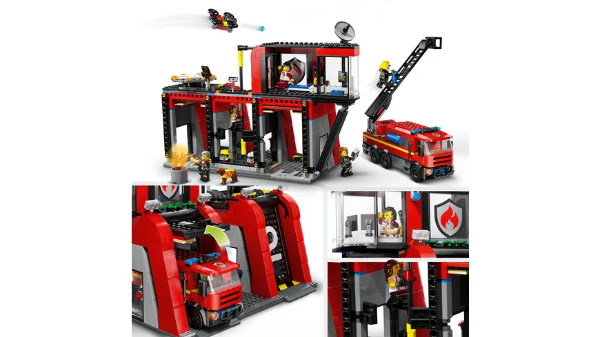 LEGO City 60414 Feuerwehrstation mit Drehleiterfahrzeug