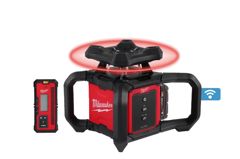 Milwaukee 4933493191 M18 RLOH600-201C Laser rouge rotatif horizontal/vertical 18 V 2,0 Ah Li-Ion