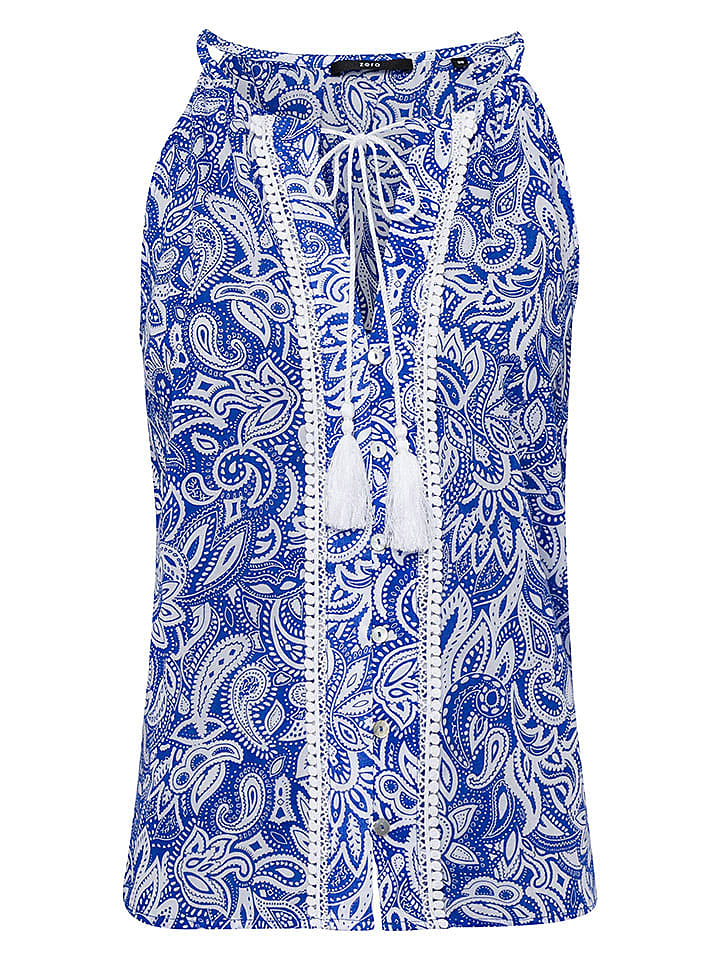 Zero Blusentop in Blau/ Weiß günstig kaufen 40