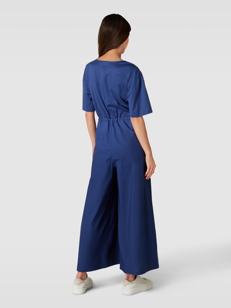 Jumpsuit mit V-Ausschnitt Modell 'LEPIDO' in marineblau