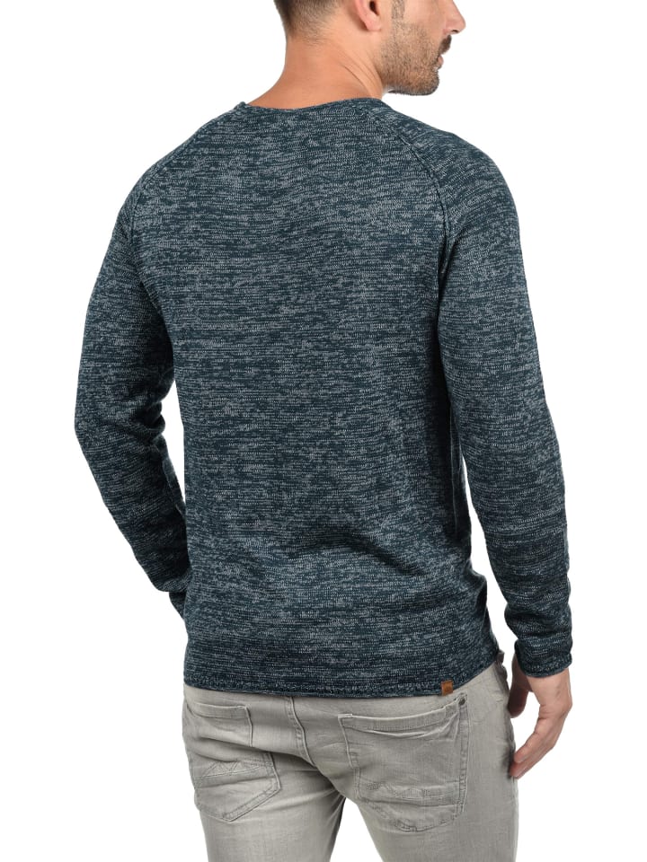 BLEND Strickpullover BHDan 20700587ME Strickpullover mit aufgerollten Säumen in Blau günstig kaufen