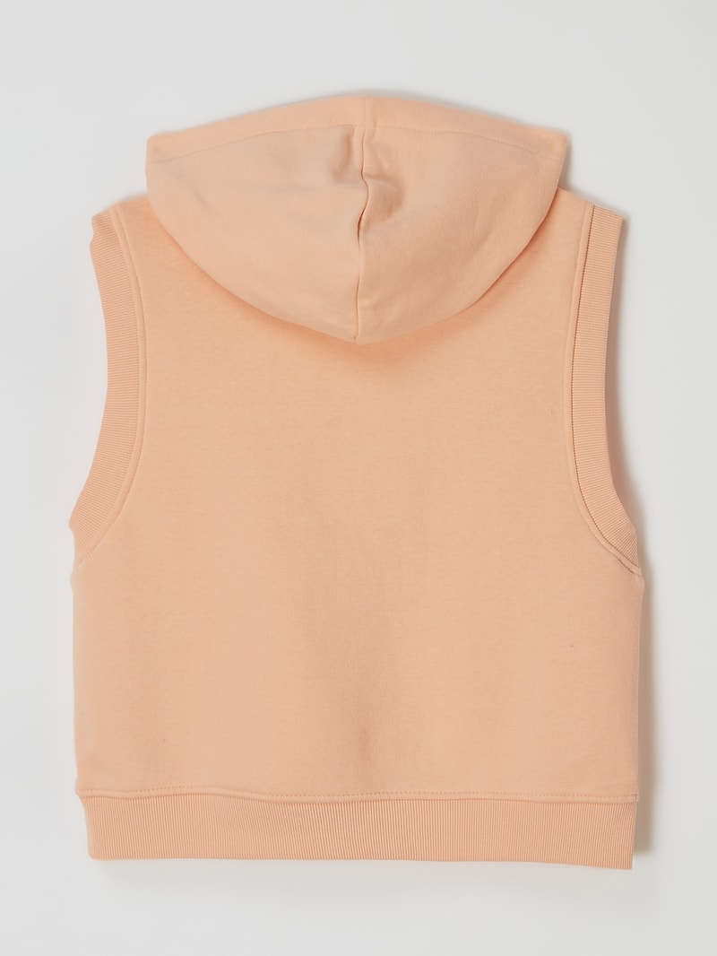 Hoodie mit Message-Stickerei in apricot