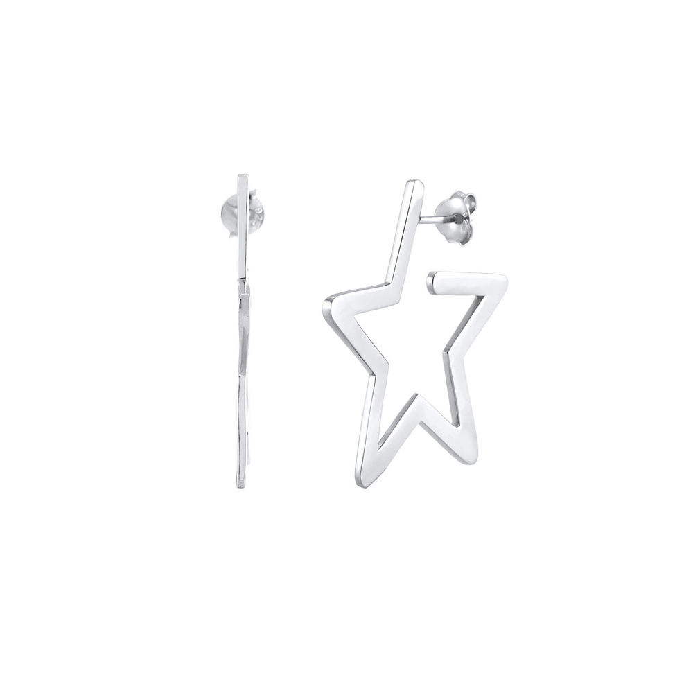 Elli Elli Boucles d'Oreilles Créoles Étoile Découpe Astro Symbole Trend Boucles d'Orei Boucles d'oreilles