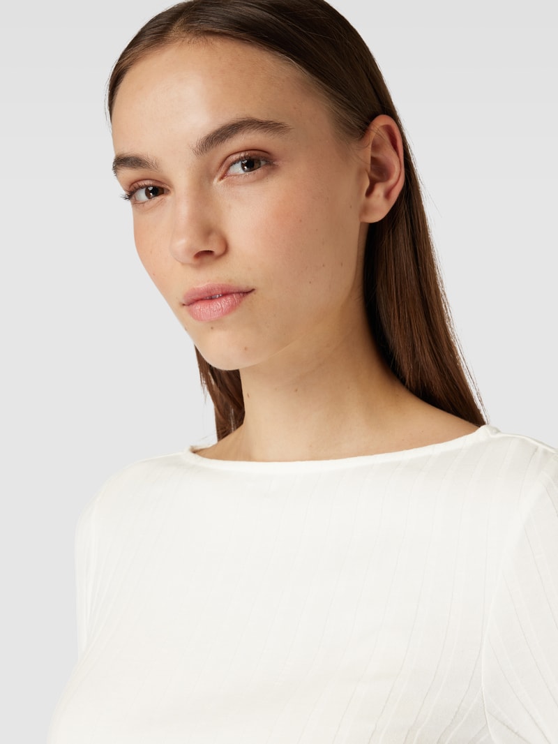 Longsleeve mit U-Boot-Ausschnitt Modell 'Sovke' in offwhite