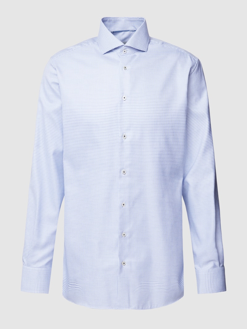 Slim Fit Premium Shirt mit Haifischkragen in royalblau