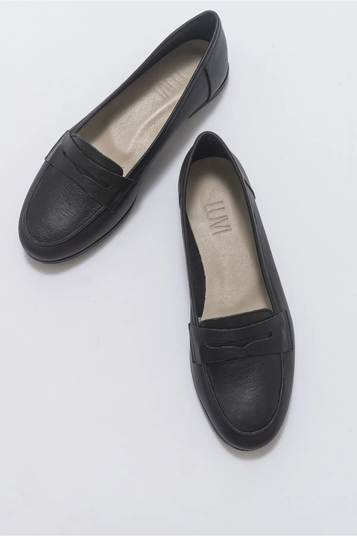 LuviShoes  F02 Ballerinas für Damen in schwarzer Haut