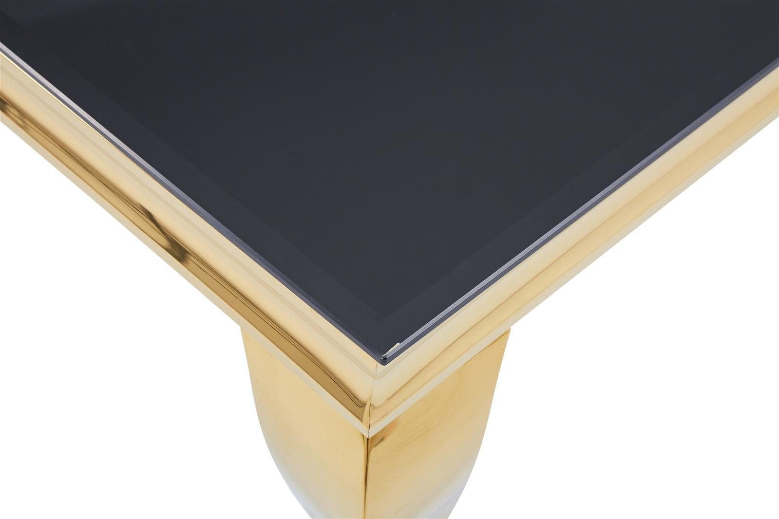 HOOZ Couchtisch Couchtisch 115x65cm Goldoptik & Glas - schwarz