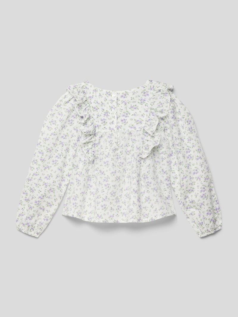 Blusenshirt mit Volants Modell 'mina' in ecru
