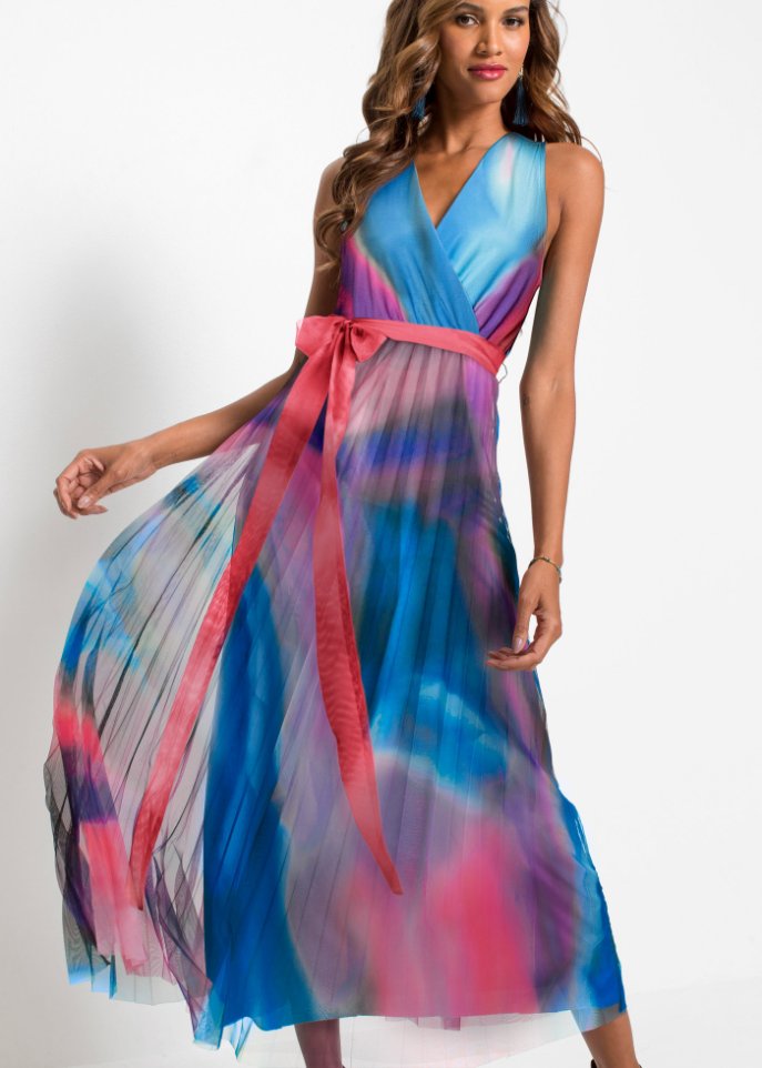 Farbiges Wickelkleid