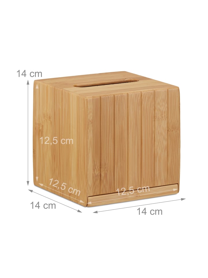 relaxdays Kosmetiktücherbox in Natur günstig kaufen onesize