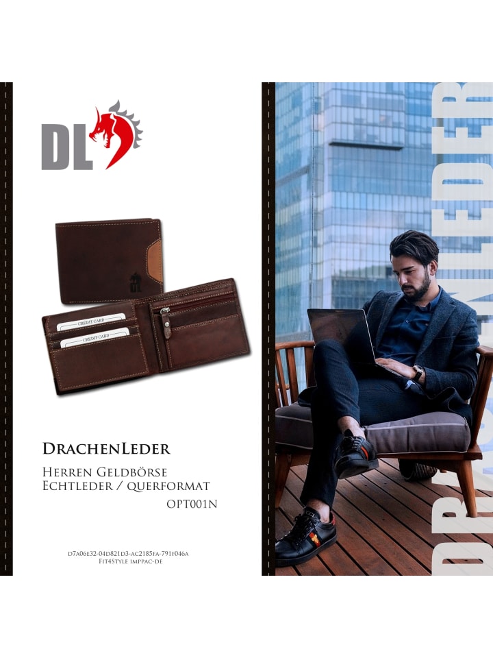 DrachenLeder Portemonnaie Leder Herren Geldbörse Serie Ben günstig kaufen onesize