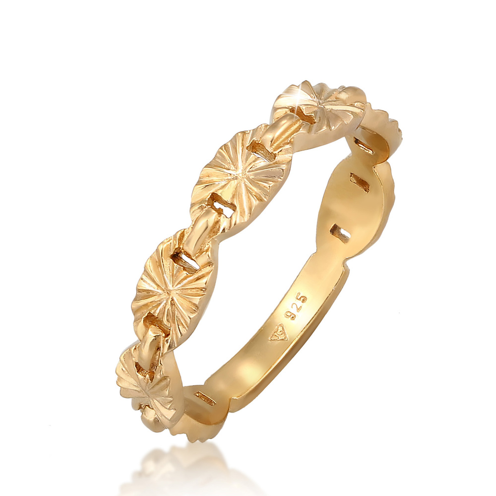 Elli Elli Bague Bague pour dames en argent sterling 925, avec plaque en forme d'étoile Bague