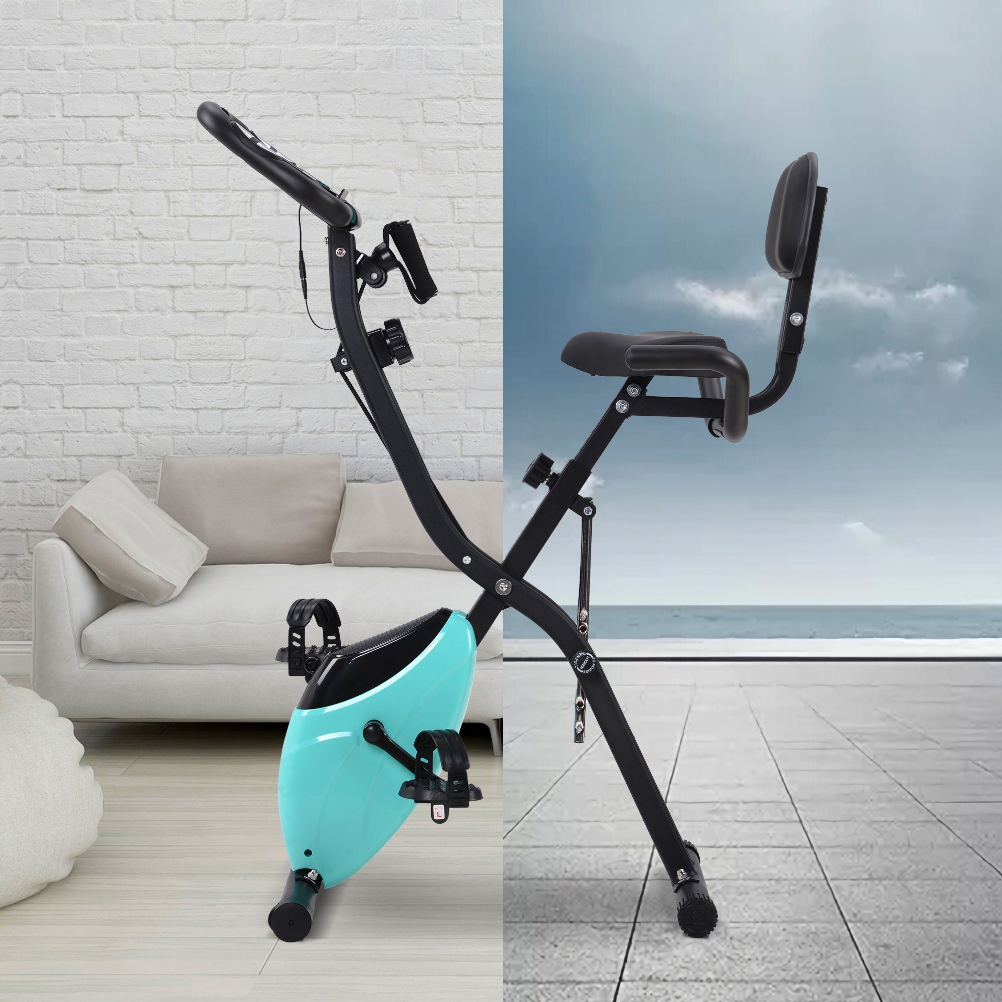EXTSUD Heimtrainer Faltbares magnetisches Heimtrainer für effizientes Indoor-Training, 4-in-1-Design für verschiedene Trainingspositionen