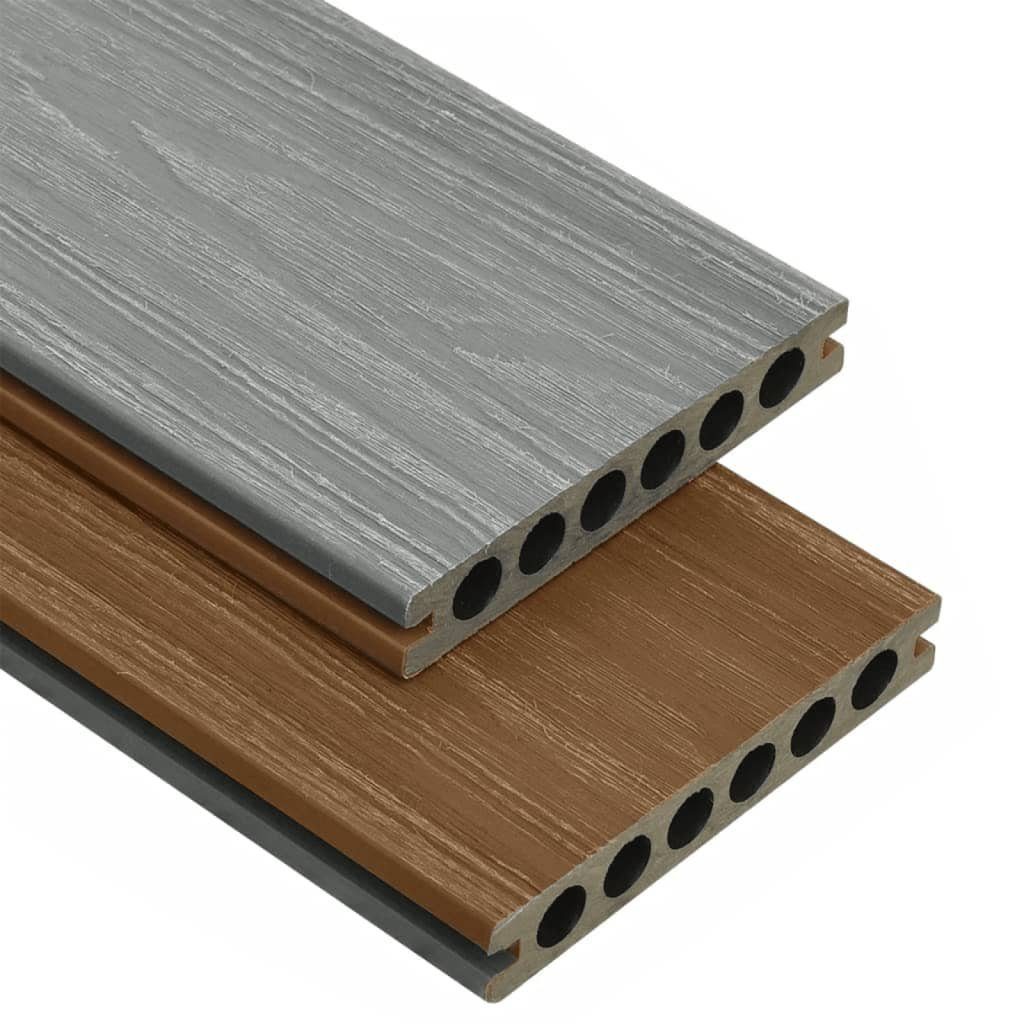 Teppichboden WPC Terrassendielen mit Zubehör Braun und Grau 16 m² 2,2 m, vidaXL