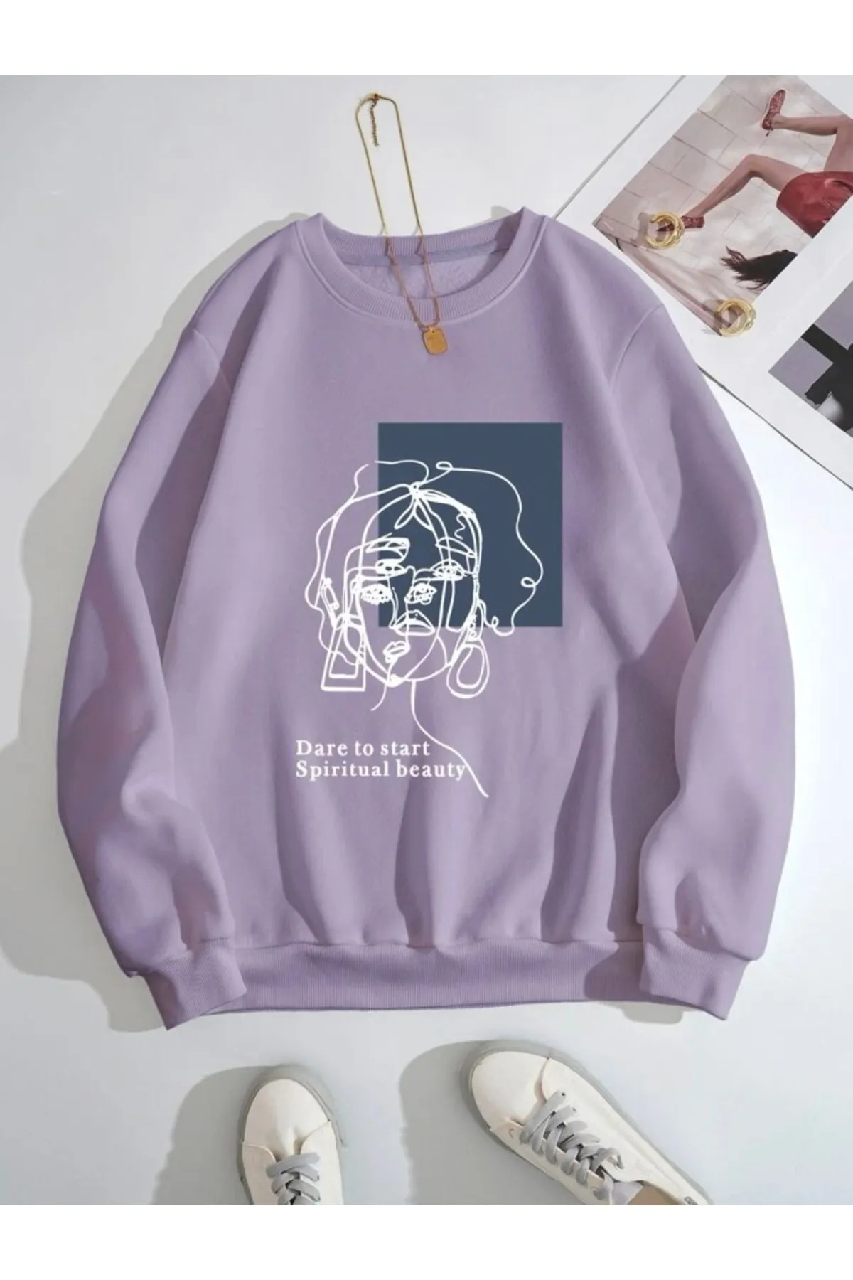 MOONBULL  Sweatshirt - Lila - Regular Fit