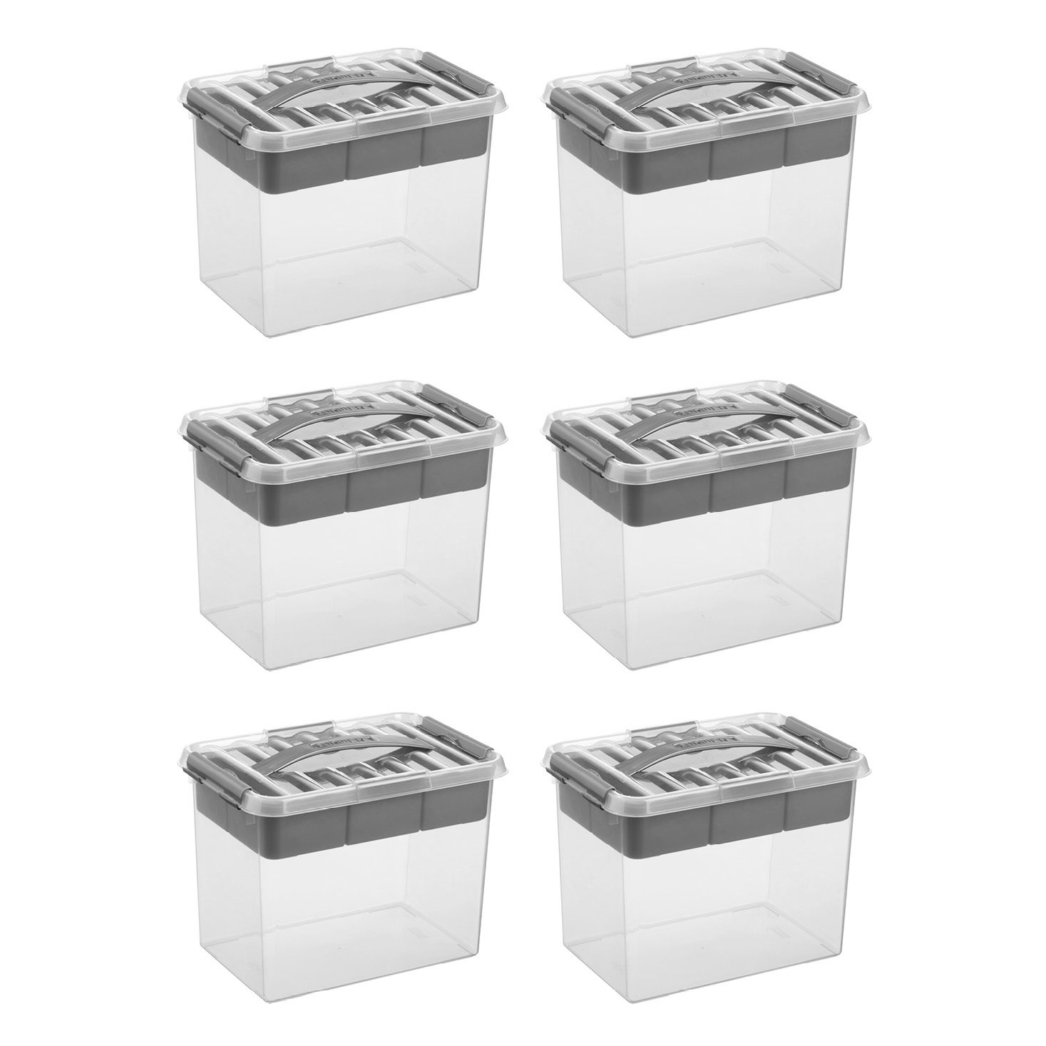 Sunware Q-line 9 Liter 6er-Set Aufbewahrungsbox mit Einsatz