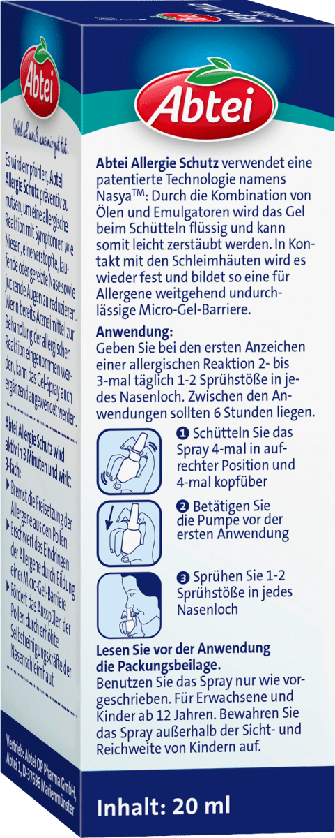 Nasenspray Allergie Schutz Nasen-Gel-Spray, 20 ml