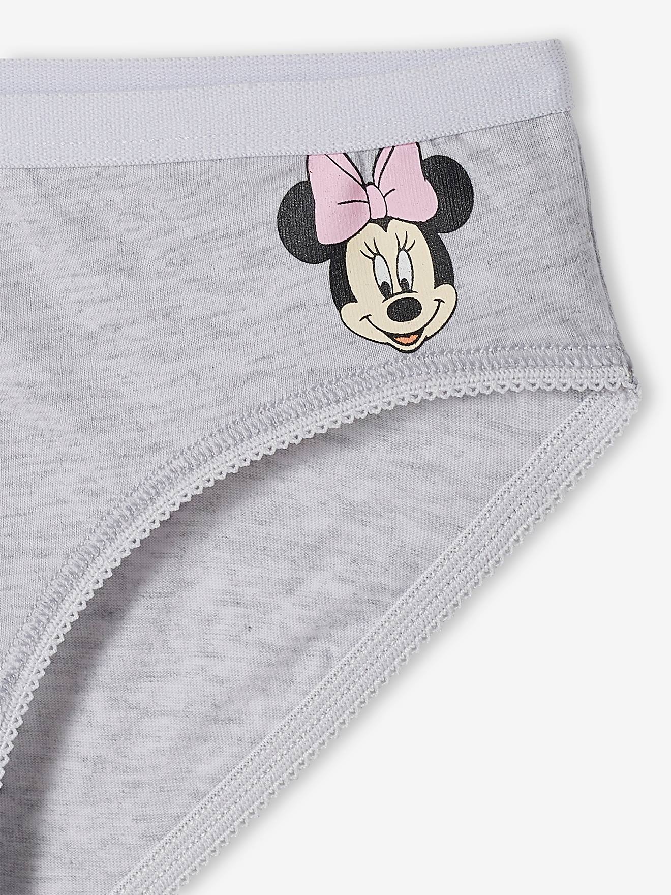 Lot de 7 culottes DS® Minnie rose, gris chiné et blanc
