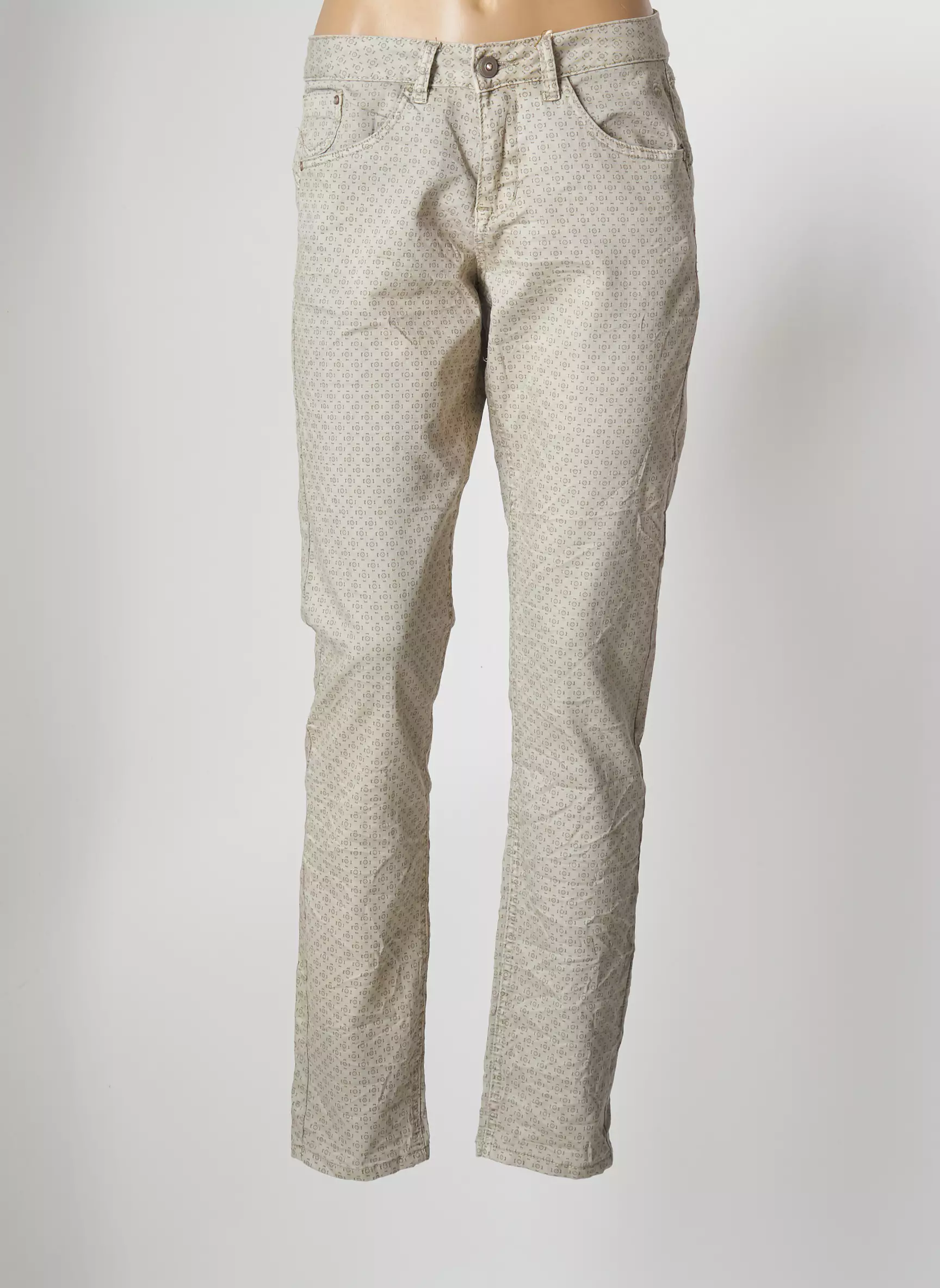 Cream Pantalons Droits Femme couleur gris