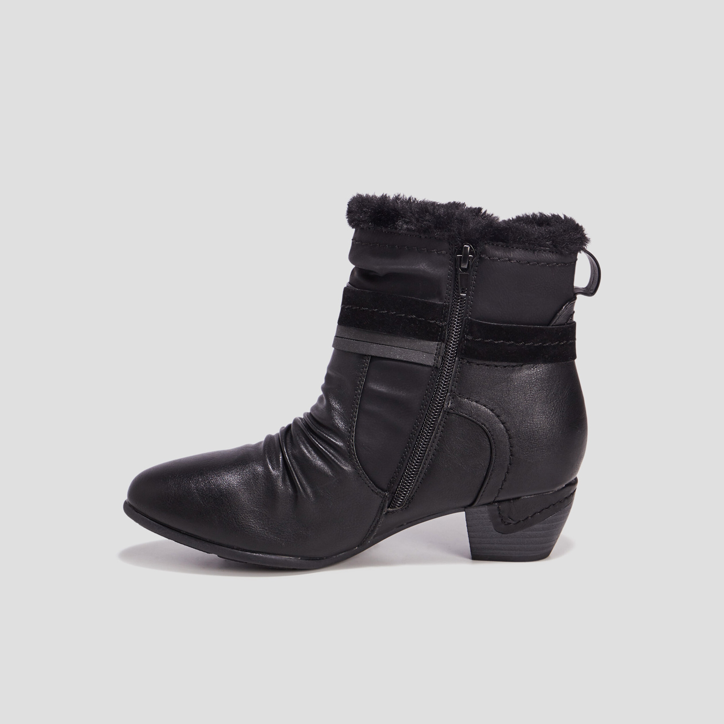 Bottines plissées noir femme | La Halle
