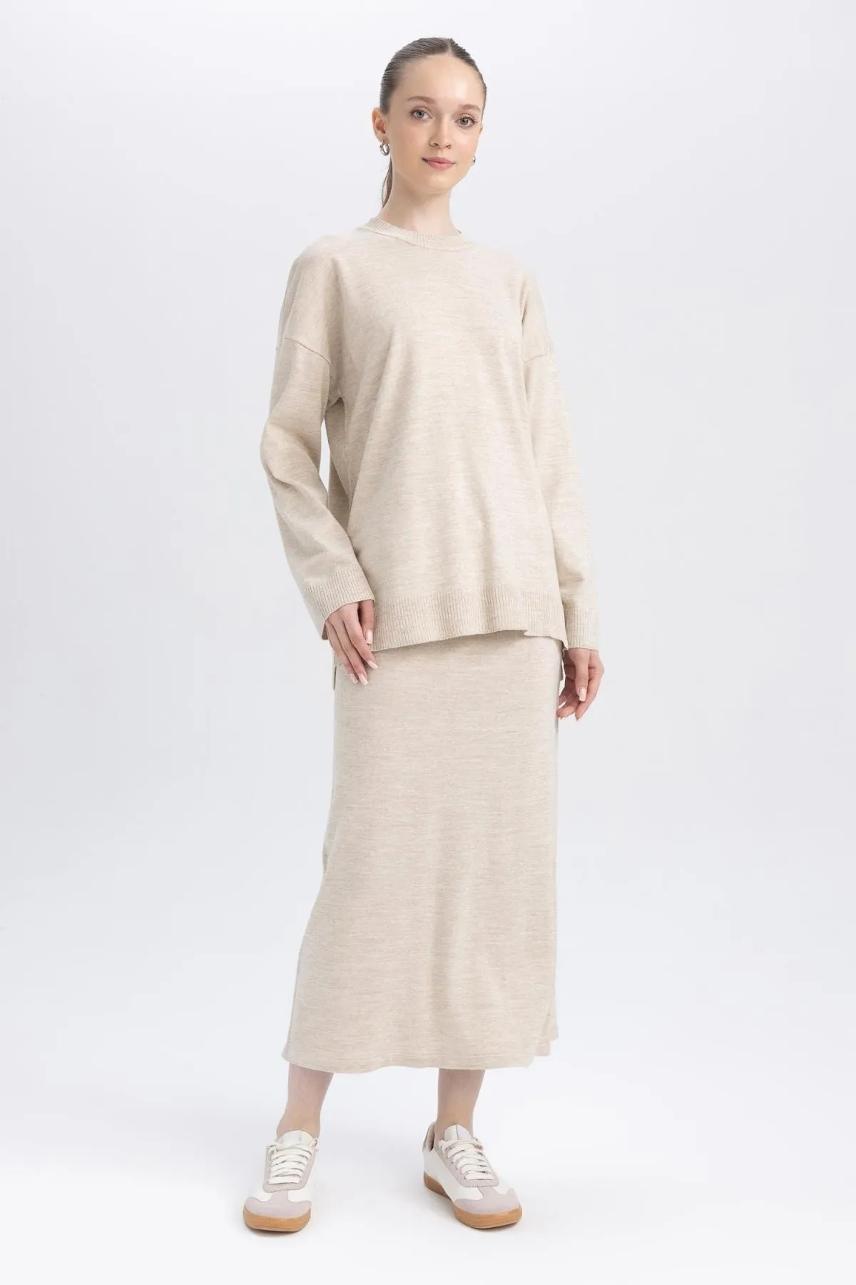 DeFacto  Skirt - Beige - Lang