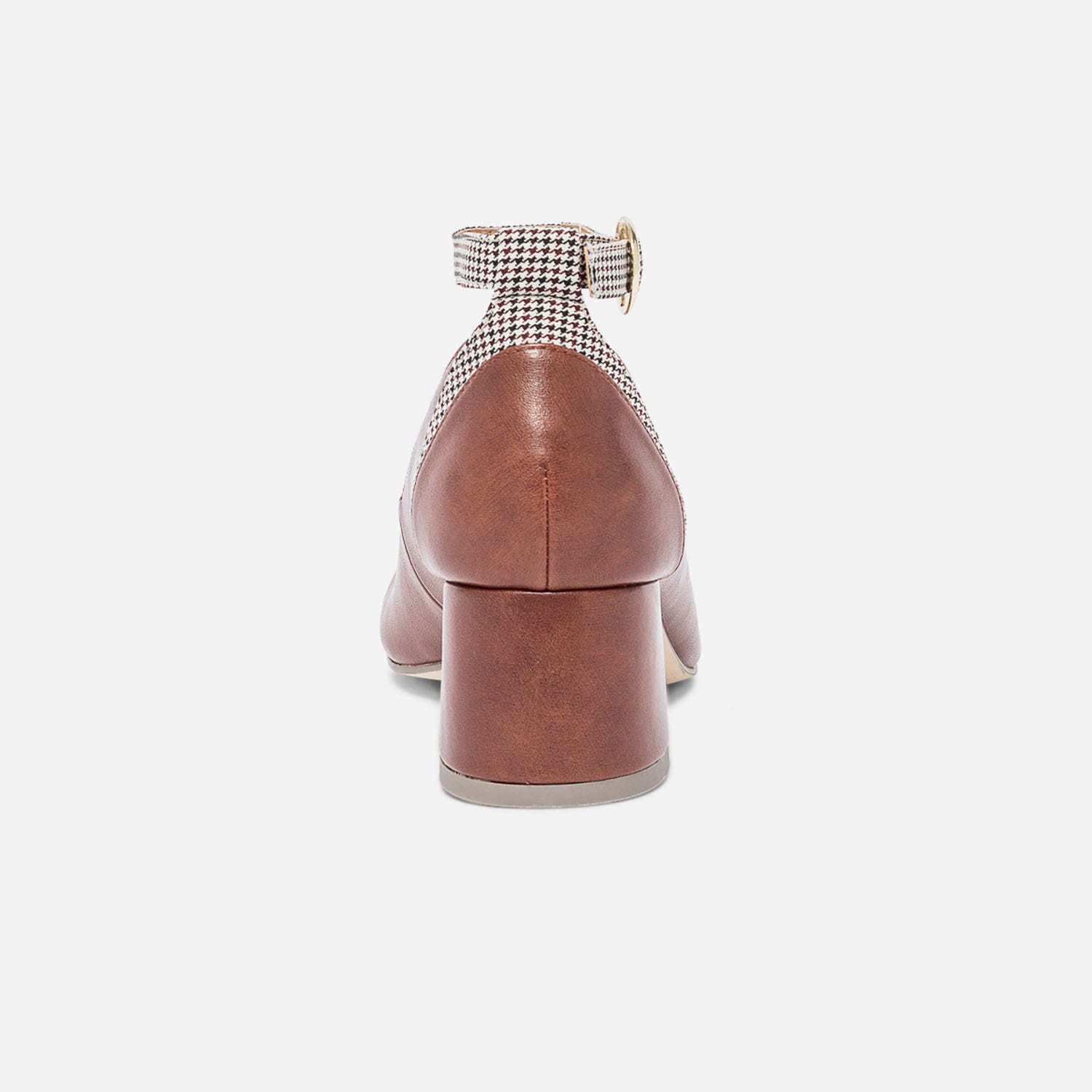 Babies cognac avec détails pied-de-poule