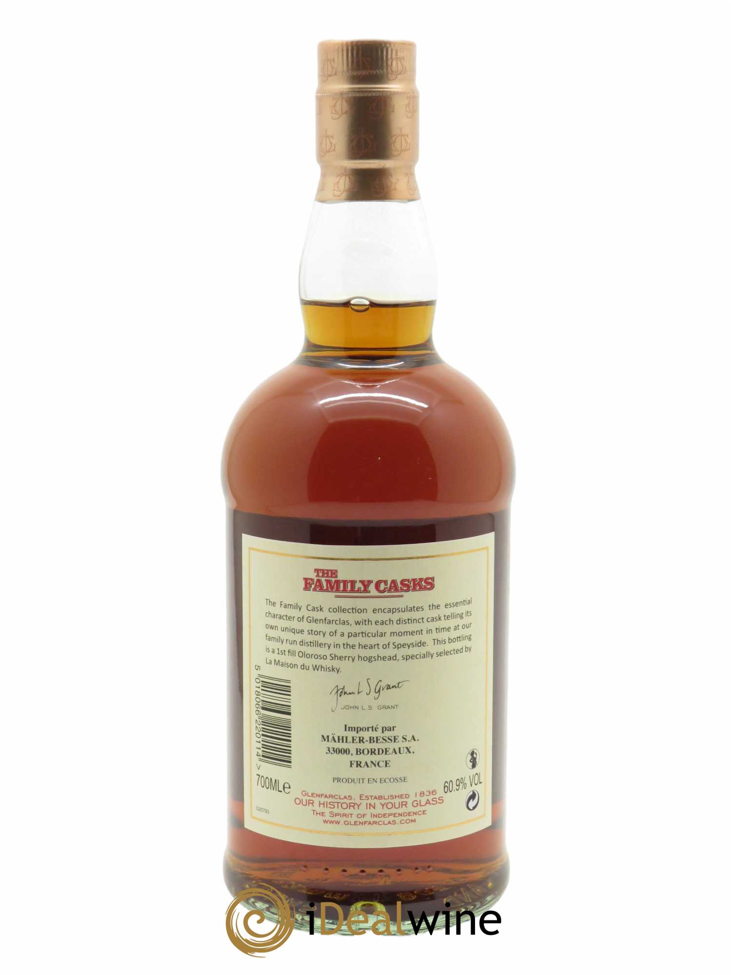 Whisky Glenfarclas 10 ans The Family Cask Sherry Hogshead Antipodes (70cl) 2012 - Lot de 1 Bouteille