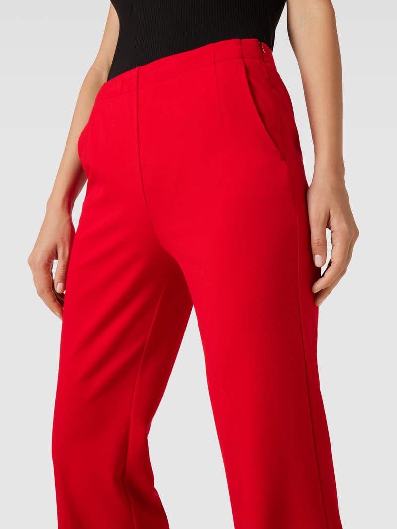 Flared Cut Hose mit seitlichem Reißverschluss in rot