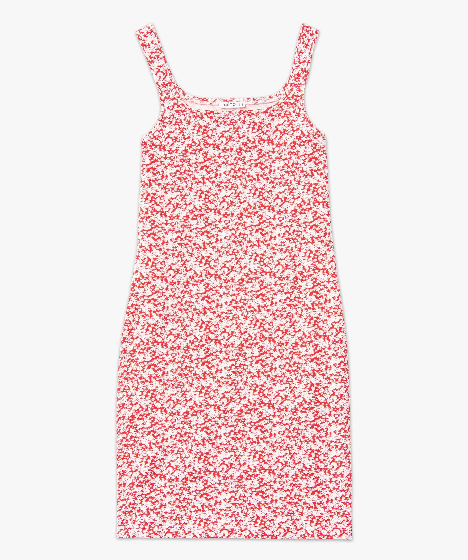 Robe femme en maille moulante fleurie imprime | GEMO