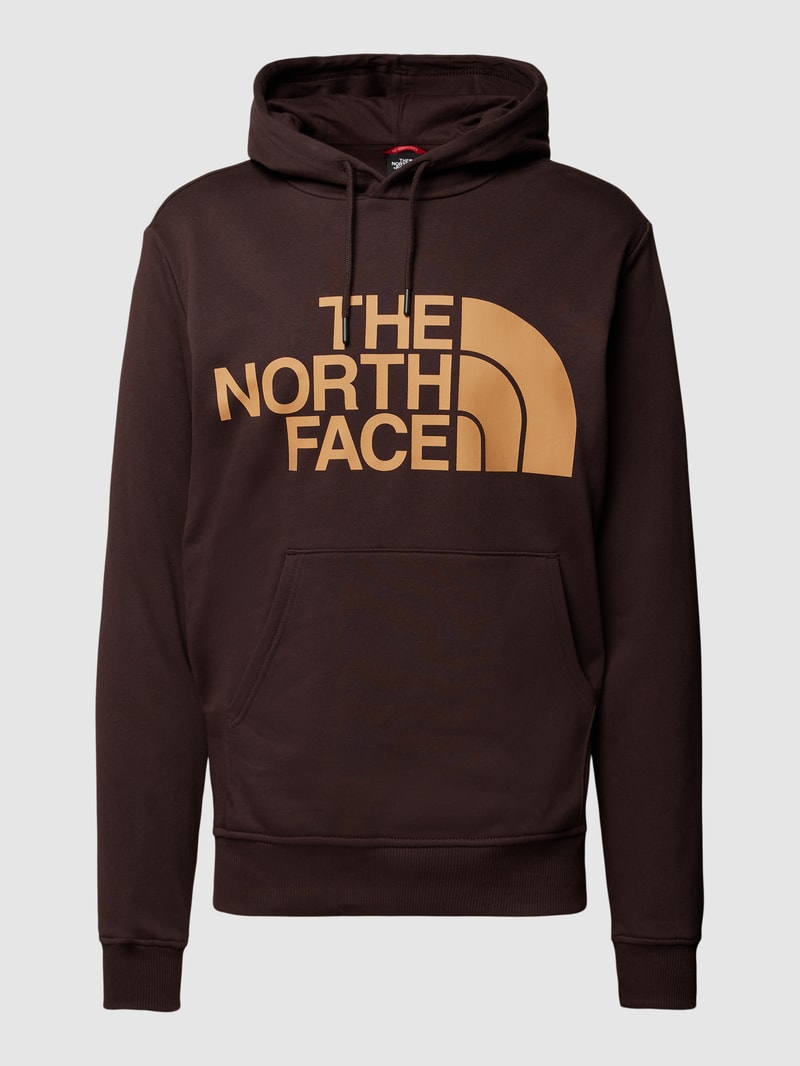 Hoodie mit Logo-Print Modell 'STANDARD' in schokobraun