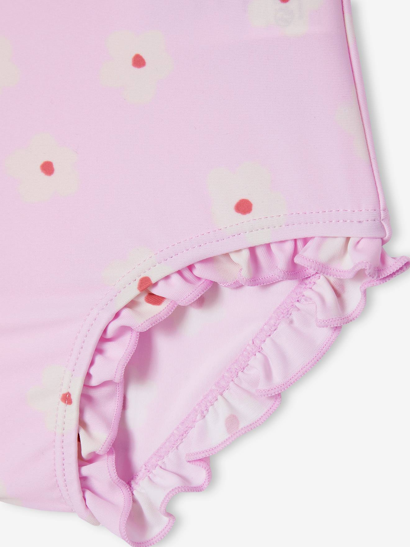 Maillot de bain 1 pièce bébé fille fleurs rose