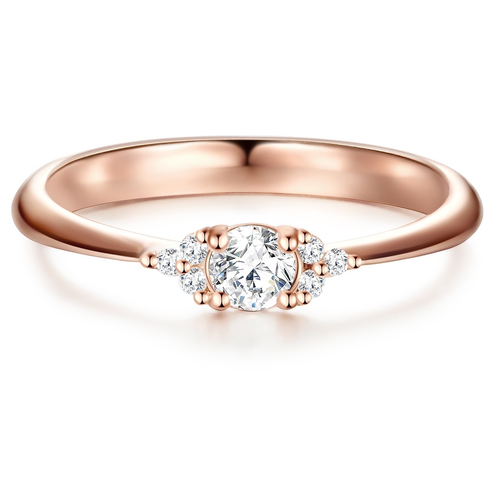 Trilani Bague en argent Argent sterling Oxyde de zirconium (CZ) en Or rose Bague