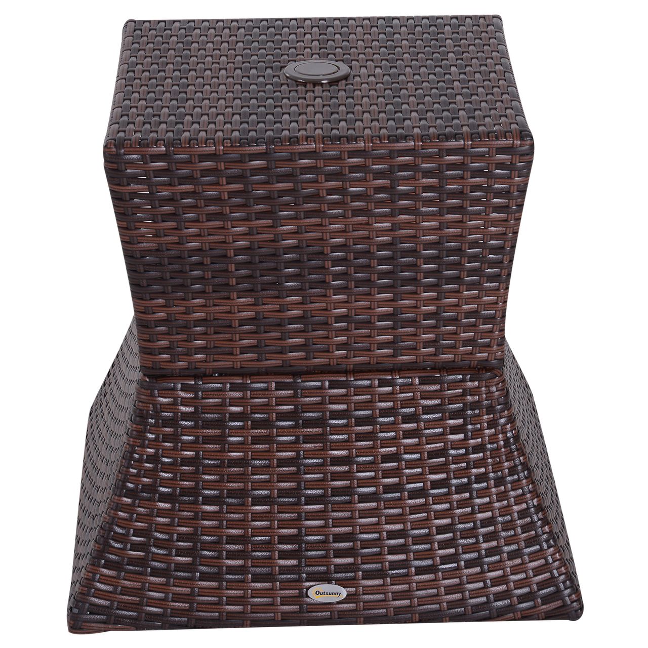 Outsunny Gartentisch Beistelltisch Sonnenschirmständer Gartenmöbel Polyrattan