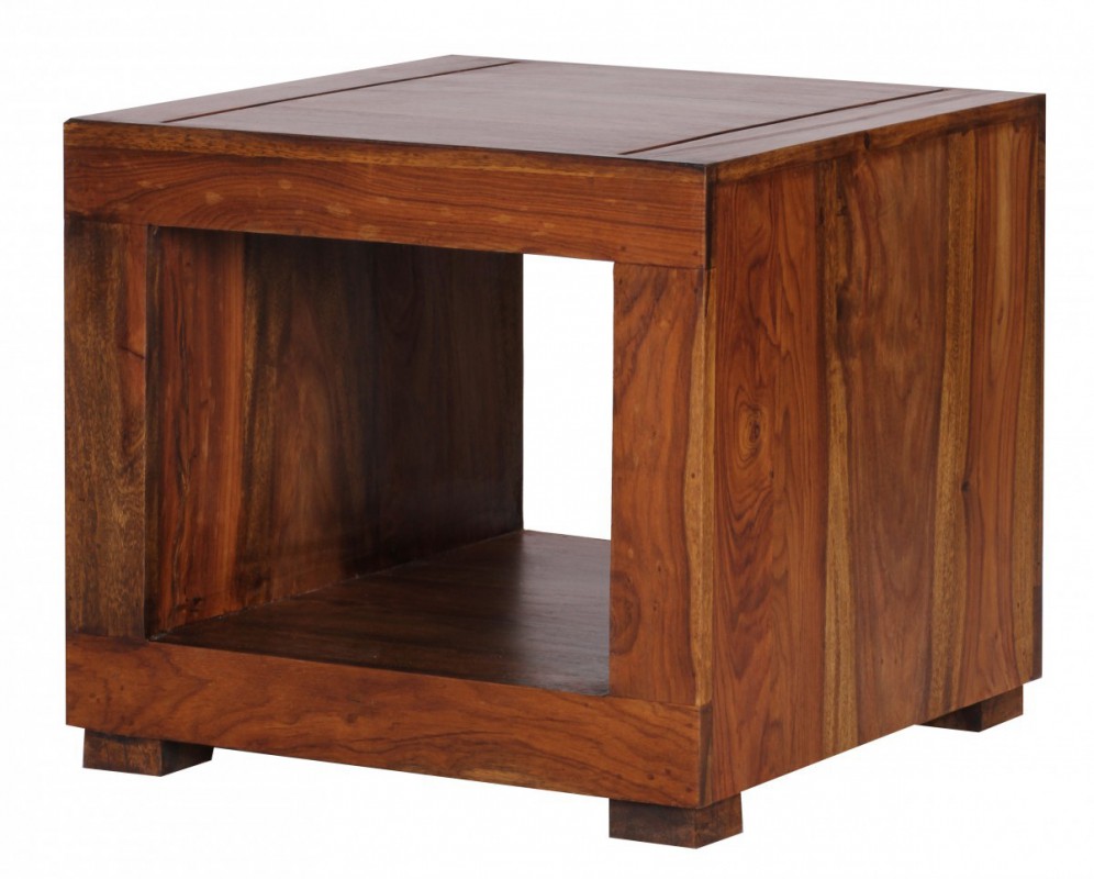 Wohnling Sheesham Couchtisch Massiv 50 x 50 cm Massivholz