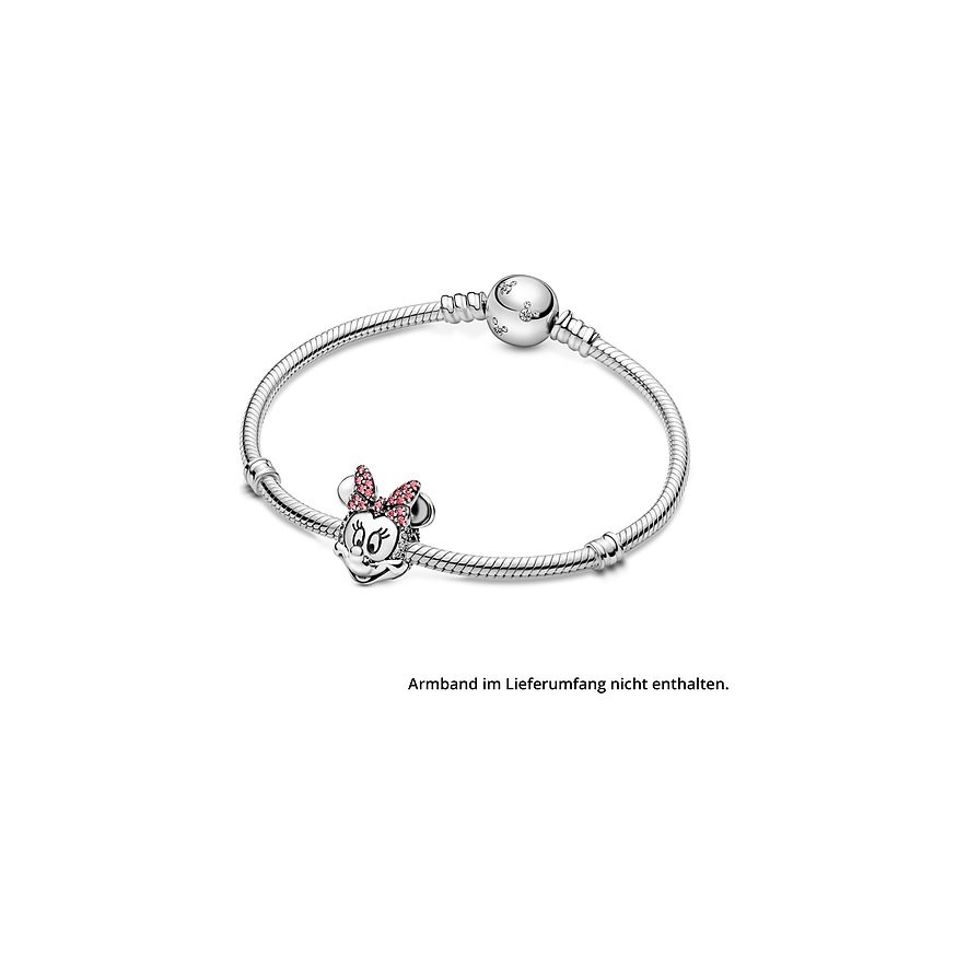 Pandora Charm x Pandora Minnie Maus mit rosafarbener Pavé-Schleife Clip
