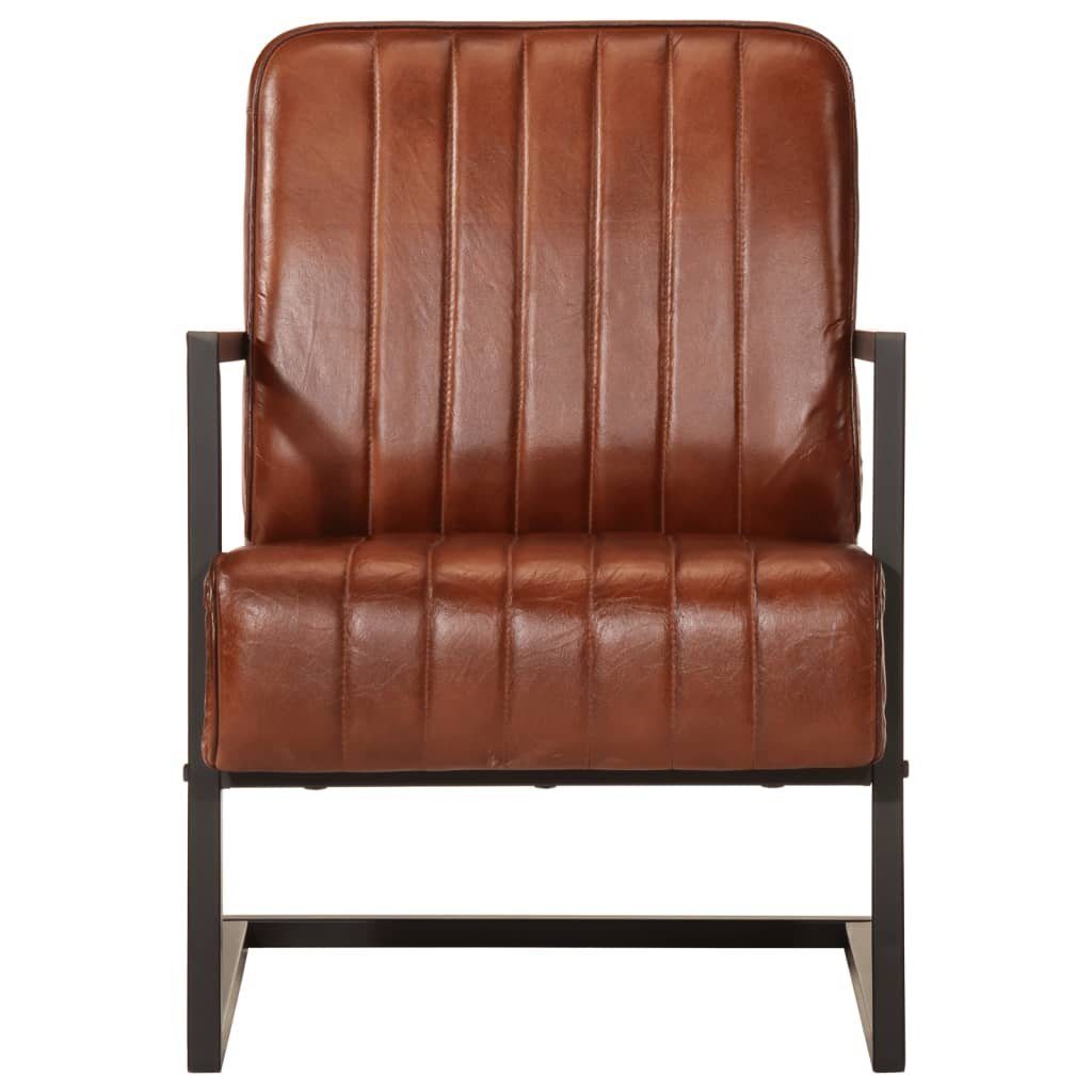 vidaXL Sessel Sessel Braun Echtleder (1-St)
