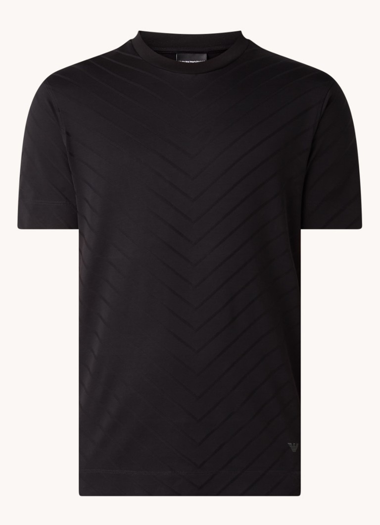 Emporio Armani  T-shirt met streepprint en stretch