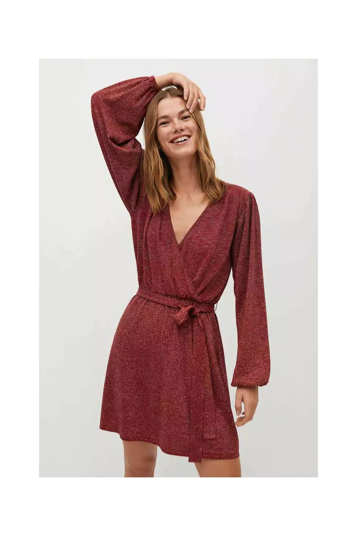 Mango Robes Mi Longues Femme couleur rouge
