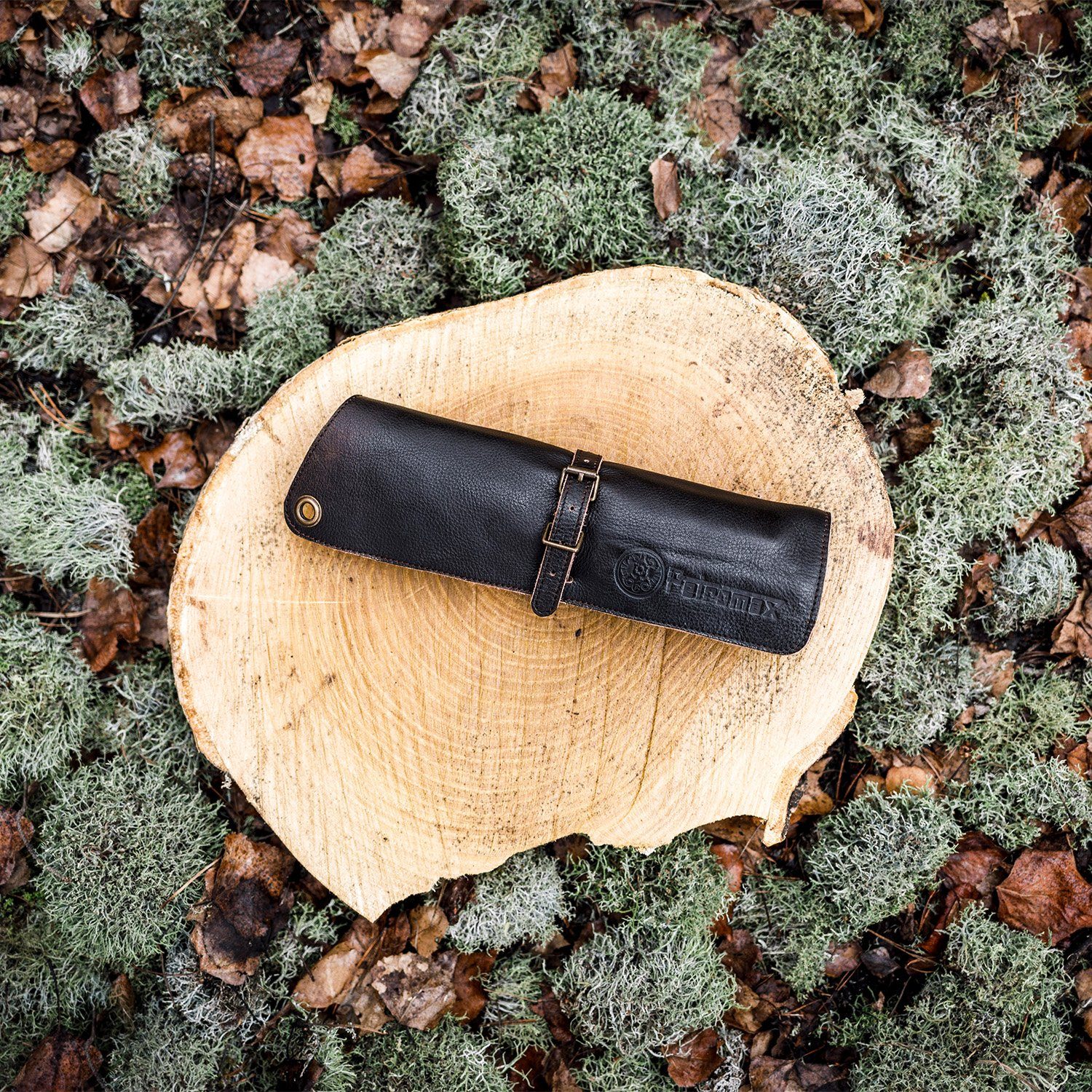 Petromax Aufbewahrungstasche Bestecktasche aus Leder für Camping Outdoor Besteck (1-tlg), echt Rindsleder mit Riemen und Metallöse
