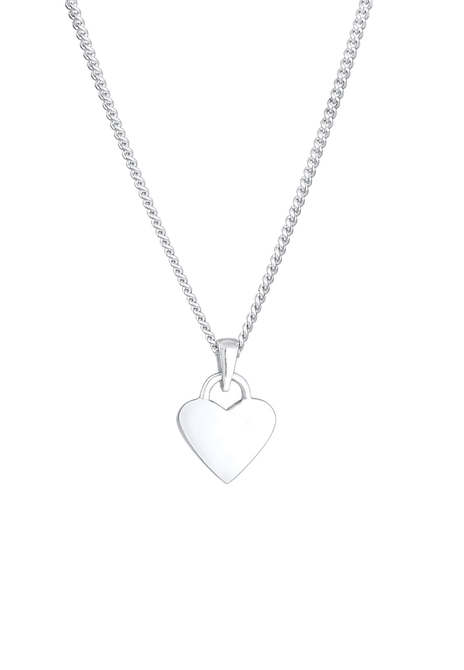 Elli Children's Cute Heart Pendant with Red Enamel in 925 Sterling Silver