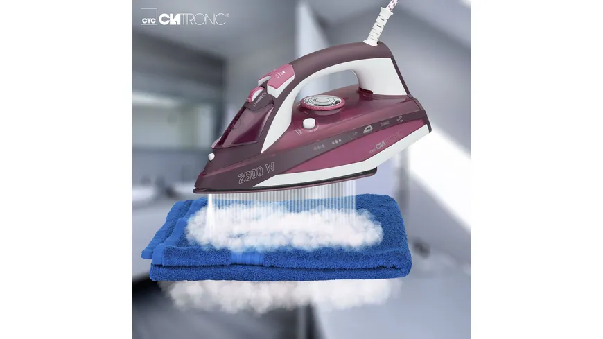 CLATRONIC DB 3705 Dampfbügeleisen Keramiksohle 2600W weiß-rot