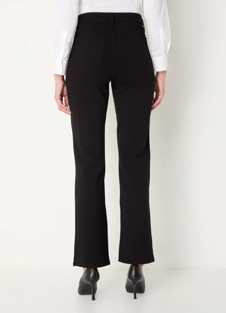 Pantaloni NYDJ Marilyn cu talie înaltă, drepți și buzunare laterale.