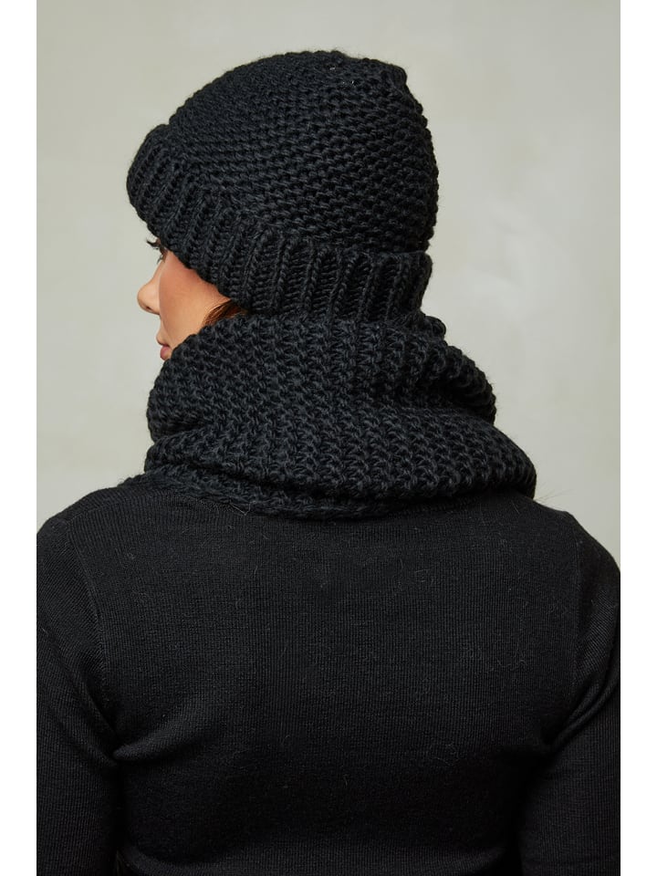 Soft Cashmere 3tlg. Set: Mütze, Schal und Fäustlinge in Schwarz günstig kaufen onesize