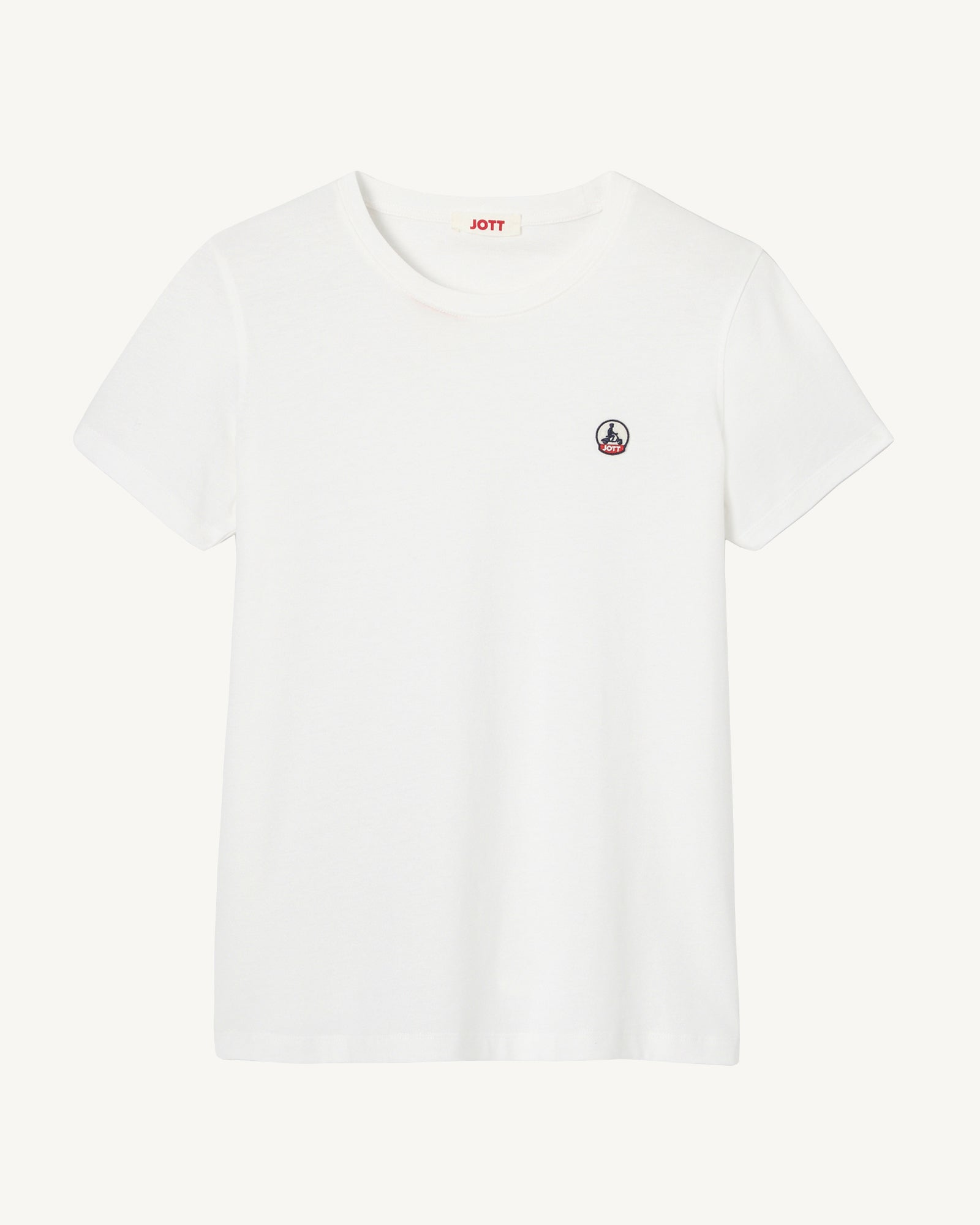T-shirt à col rond femme en coton biologique Blanc Rosas