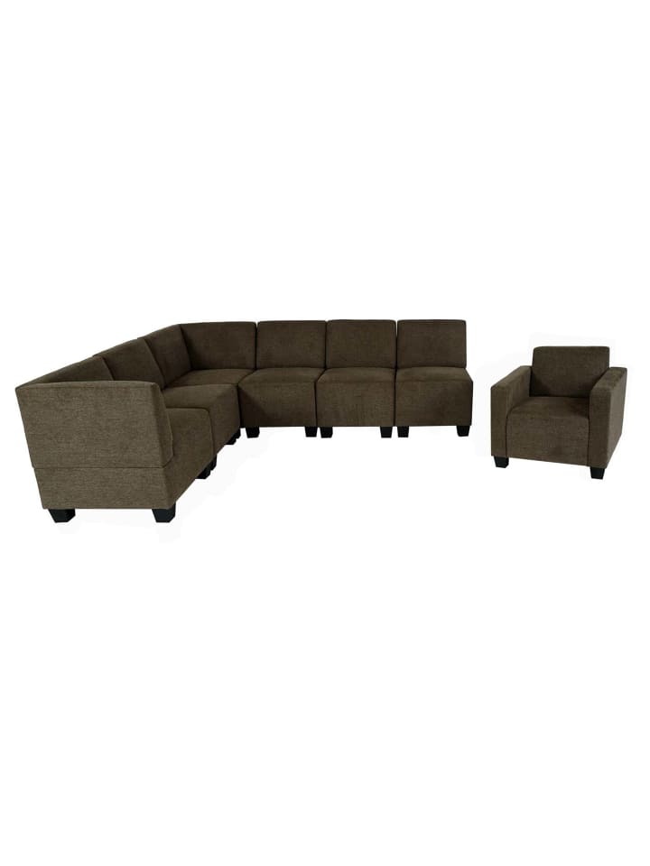 MCW Modular Sofa-System Couch-Garnitur Moncalieri 6-1, Braun günstig kaufen onesize