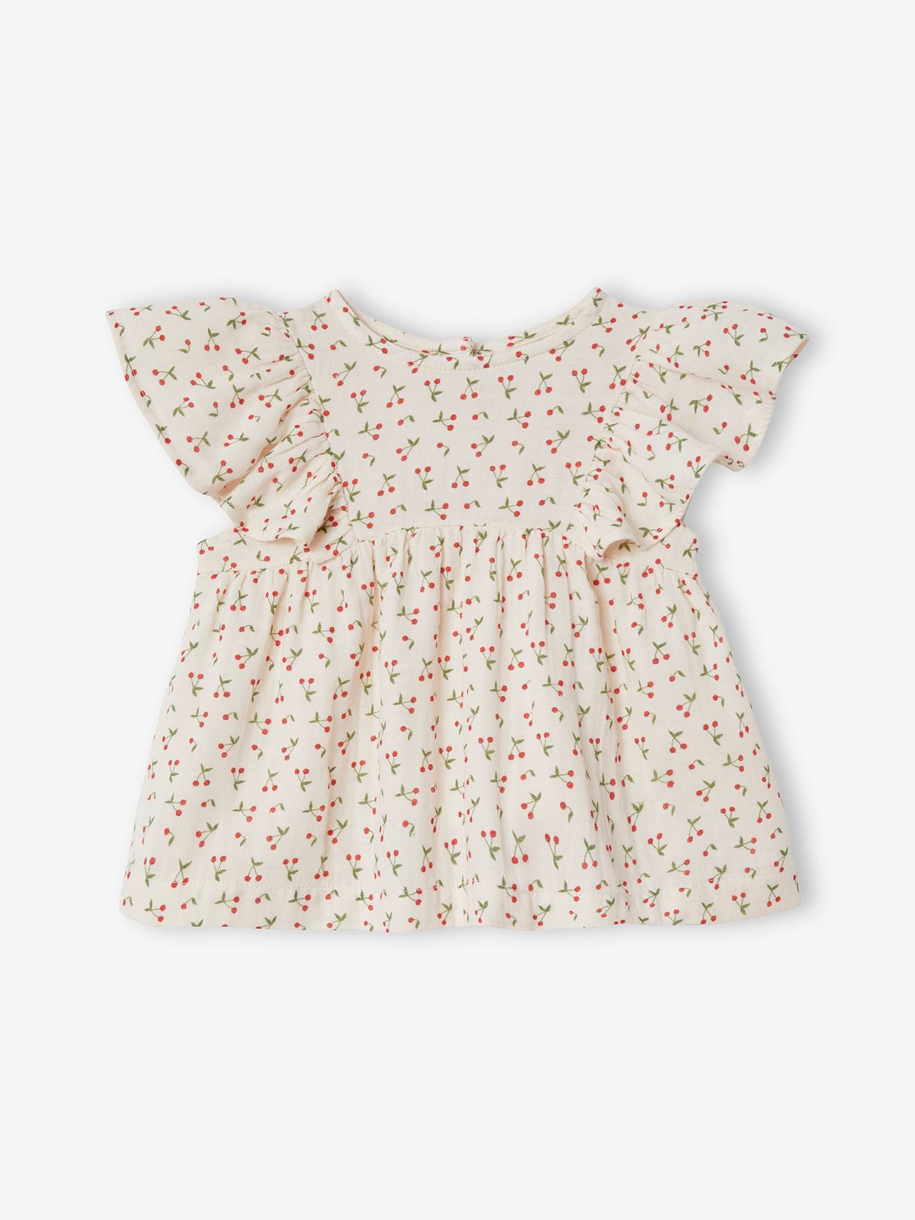 Vertbaudet Baby Volantbluse - zartrosa bedruckt