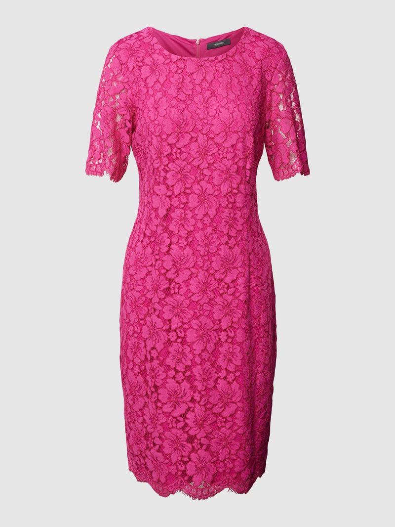 Cocktailkleid aus Spitze mit floralem Allover-Muster in pink