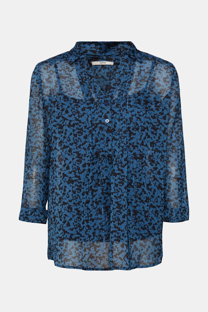 Gemusterte Chiffon-Bluse mit Glitzereffekt