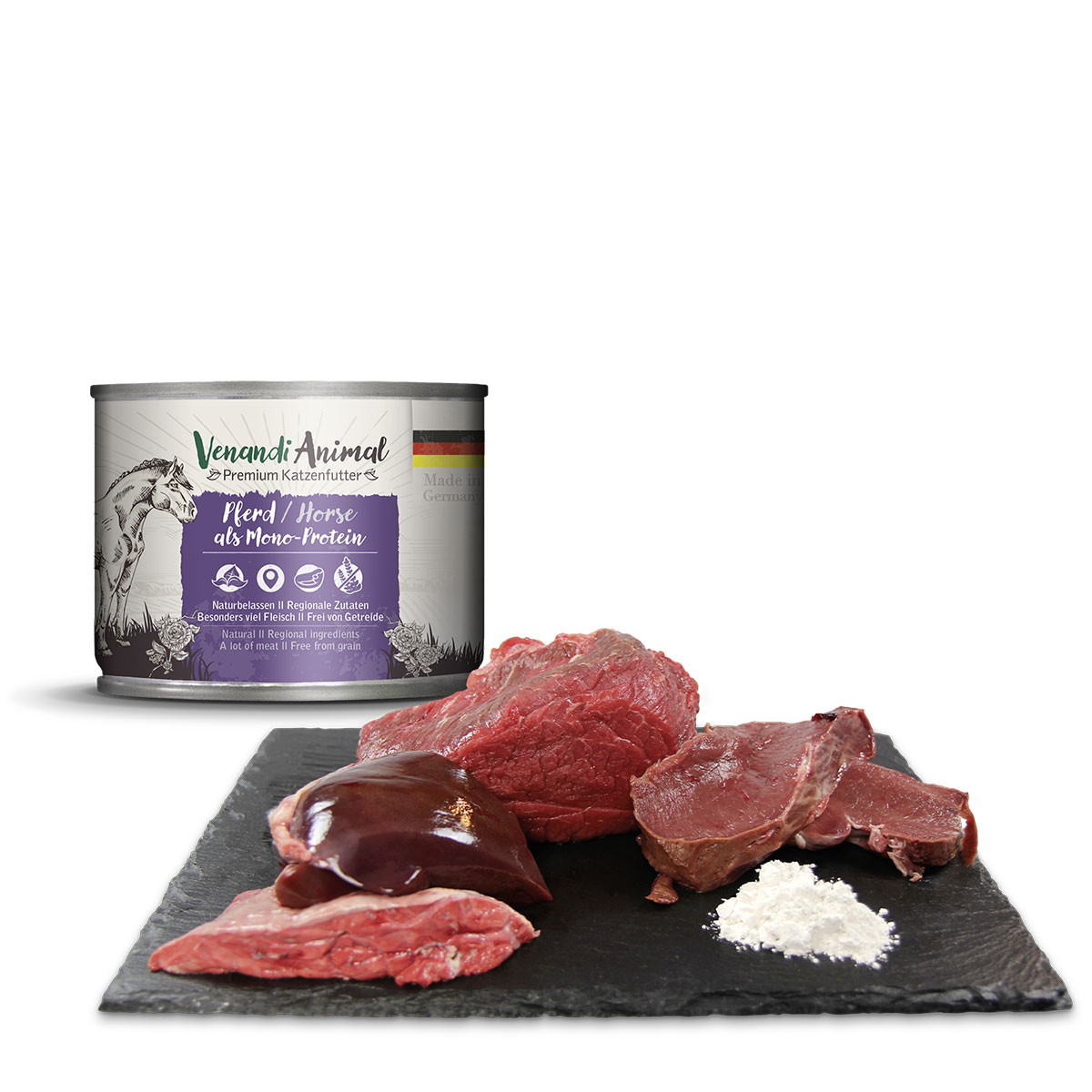 Venandi Animal - Probierpaket III Huhn, Pute, Rind, Pferd, Kalb, Truthahn