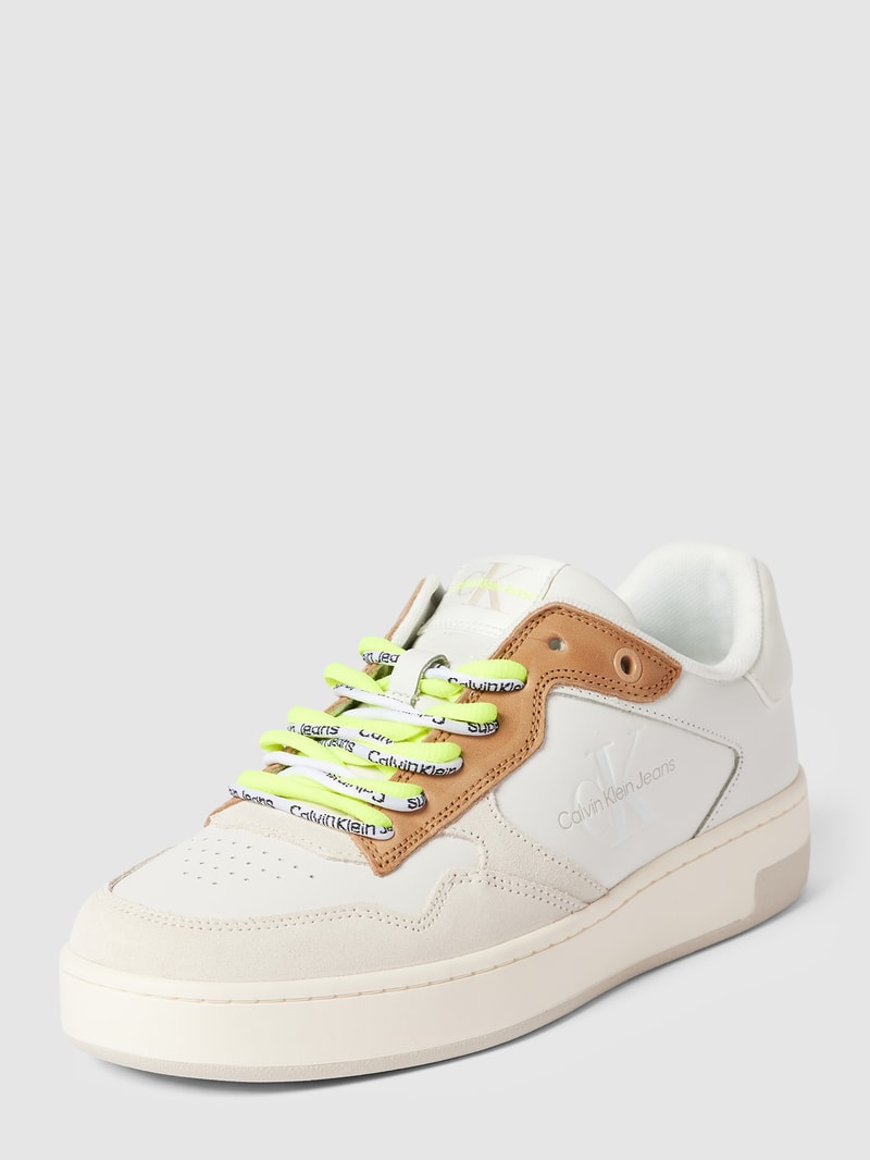 Sneaker mit Label-Details Modell 'BASKET CUPSOLE' in beige